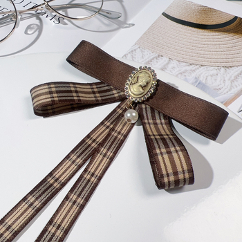 Broš od legure, karirani uzorak, retro jacquard, za žene