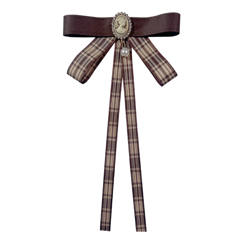 Broš od legure, karirani uzorak, retro jacquard, za žene