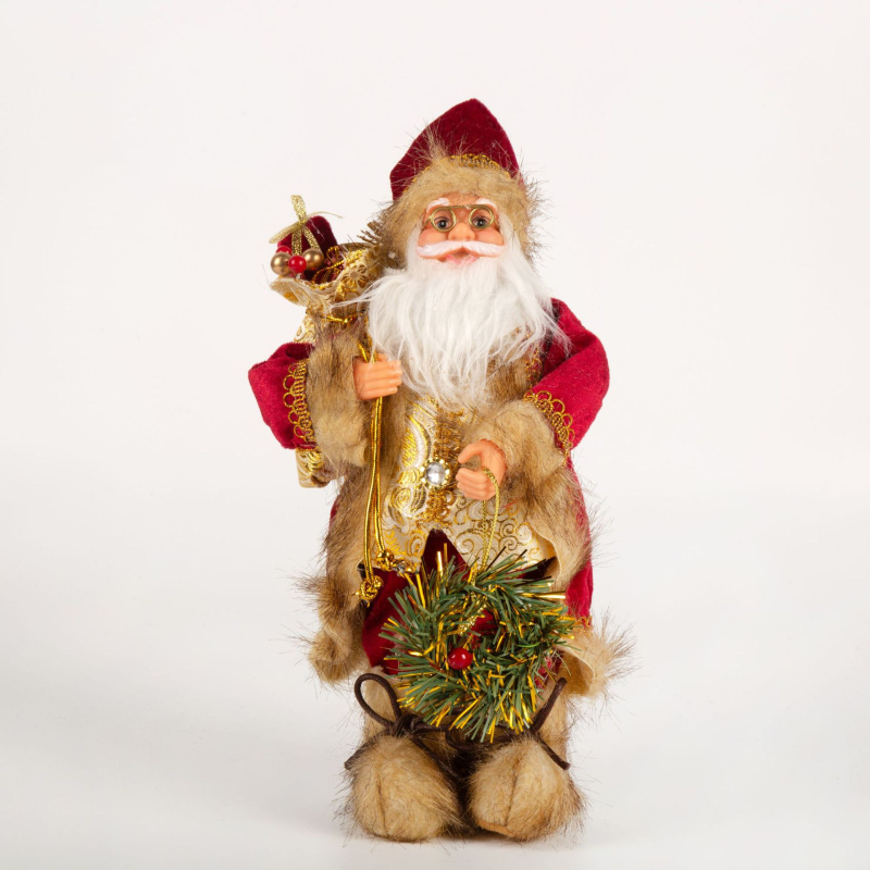 Xinte Mikulás-figura dekoráció, textil anyag, stílus karikatúra/klasszikus/modern minimalizmus, fél-mechanikus és fél kézi feldolgozás
