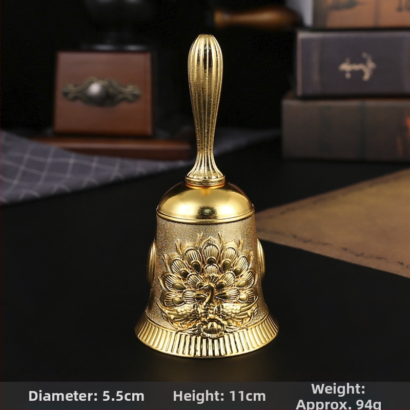 Κουδούνι χειρός από κράμα – vintage μεταλλικό κουδούνι για τάξη, σερβίρισμα φαγητού και πρώιμη εκπαίδευση; συσκευασία σε χαρτονένιο κουτί.