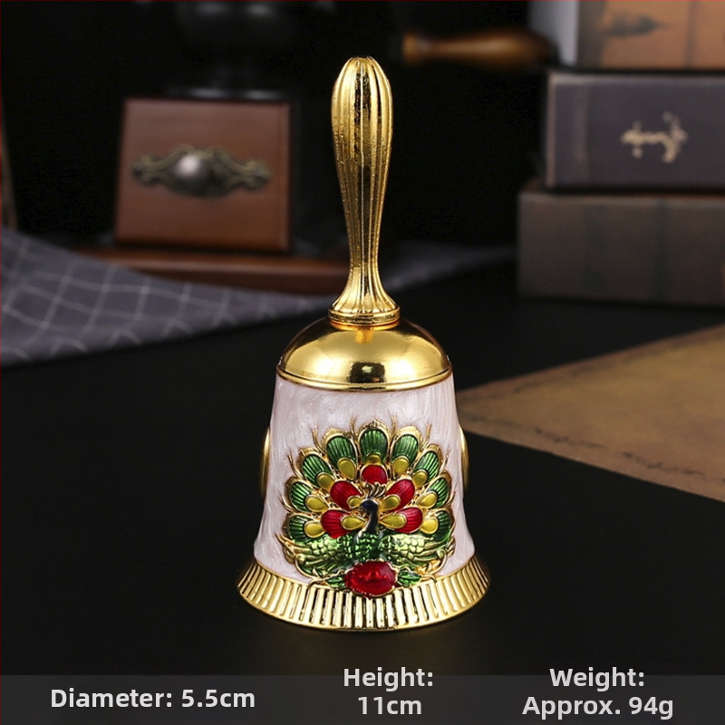 Κουδούνι χειρός από κράμα – vintage μεταλλικό κουδούνι για τάξη, σερβίρισμα φαγητού και πρώιμη εκπαίδευση; συσκευασία σε χαρτονένιο κουτί.