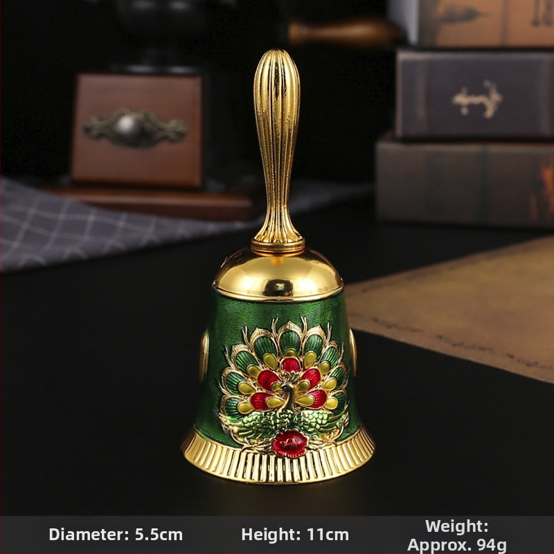 Κουδούνι χειρός από κράμα – vintage μεταλλικό κουδούνι για τάξη, σερβίρισμα φαγητού και πρώιμη εκπαίδευση; συσκευασία σε χαρτονένιο κουτί.