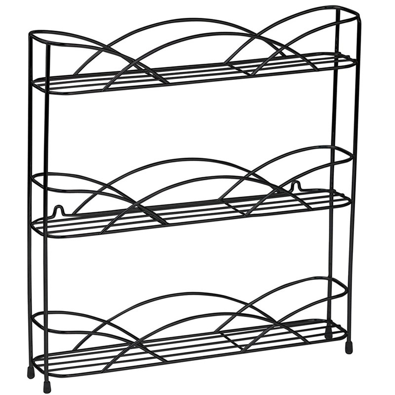 Virtuves garšvielu uzglabāšanas plaukts, daudzslāņu, uz virsmas, pārvietojams, no dzelzs vada