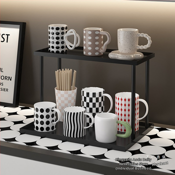 Διπλό ράφι αποθήκευσης φλυτζανιών για γραφείο και επιφάνειες, για τσάι και καφέ φλυτζάνια, μοντέλο 985, υλικό: μεταξωτό λουλούδι, στυλ: γενικής χρήσης