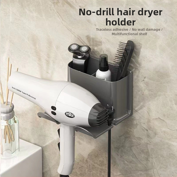 Sieninis plaukų džiovintuvo laikiklis su sandėliavimo lentyna (Medžiaga: Plastikas; Prekės ženklas: Kitas; Stilius: Šiuolaikinis paprastumas; Paviršiaus apdorojimas: Nėra; Sertifikacija: Nėra)