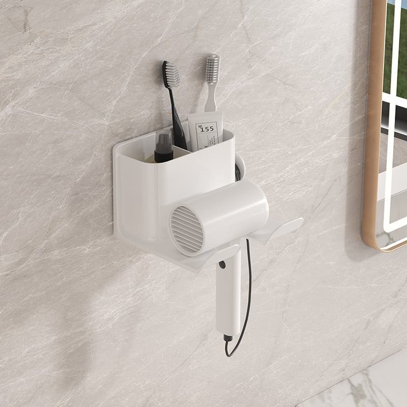 Sieninis plaukų džiovintuvo laikiklis su sandėliavimo lentyna (Medžiaga: Plastikas; Prekės ženklas: Kitas; Stilius: Šiuolaikinis paprastumas; Paviršiaus apdorojimas: Nėra; Sertifikacija: Nėra)
