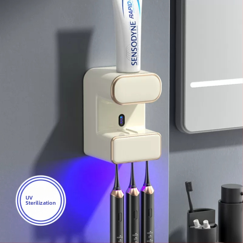 Automatinis dantų pastos išspaudėjas su UV sterilizacija ir dantų šepetėlių laikikliu, 2024 m. modelis RA-958, vaikams ir suaugusiems