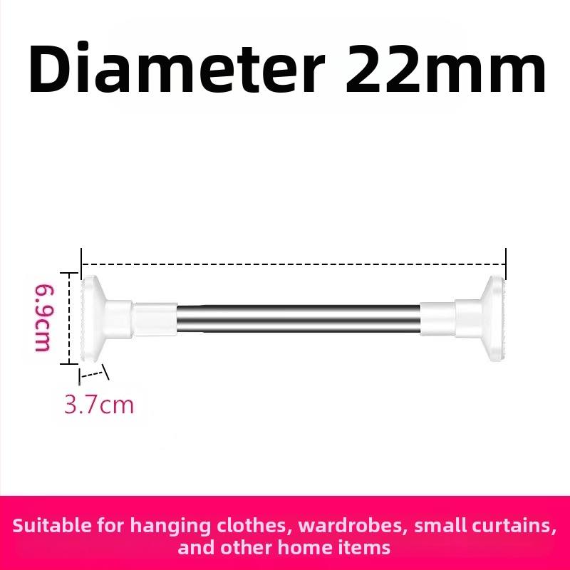 Ράβδος για ρούχα από 201 ανοξείδωτο ατσάλι, τηλεσκοπική, χωρίς διάτρηση, για μπάνιο