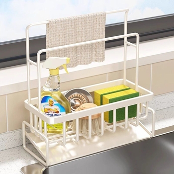 Virtuves sūkļu un lupatu plaukts, pārnēsājams, no oglekļa tērauda, modelis L13-, grīdas statīvs.