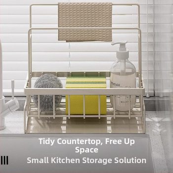 Virtuves sūkļu un lupatu plaukts, pārnēsājams, no oglekļa tērauda, modelis L13-, grīdas statīvs.