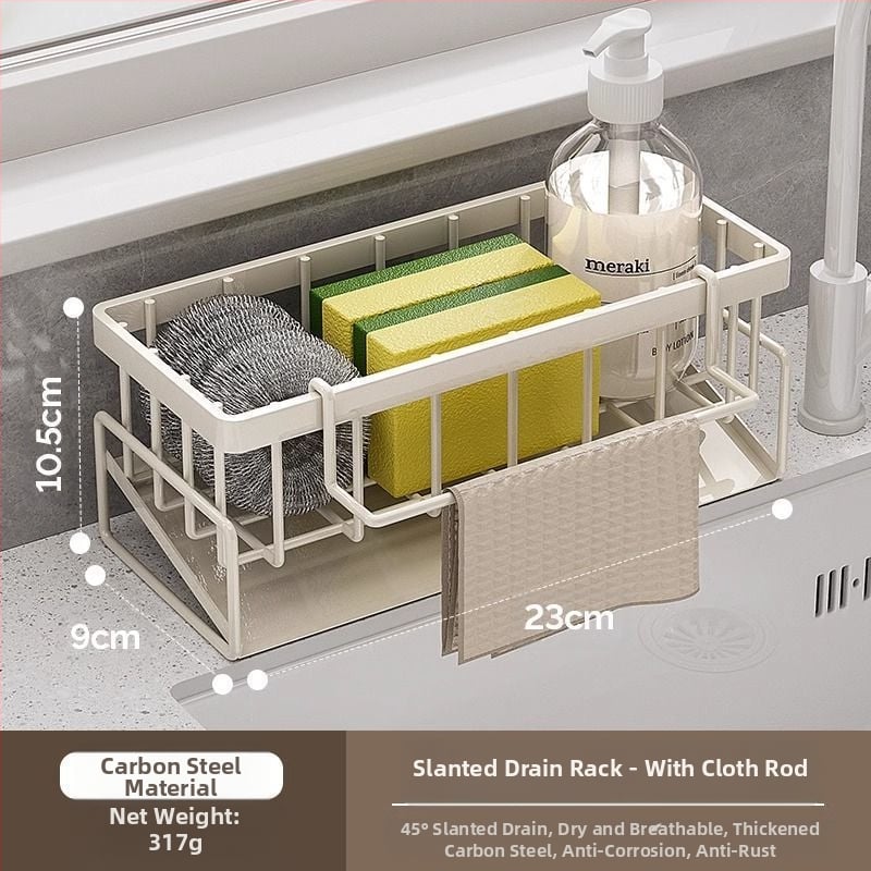 Virtuves sūkļu un lupatu plaukts, pārnēsājams, no oglekļa tērauda, modelis L13-, grīdas statīvs.