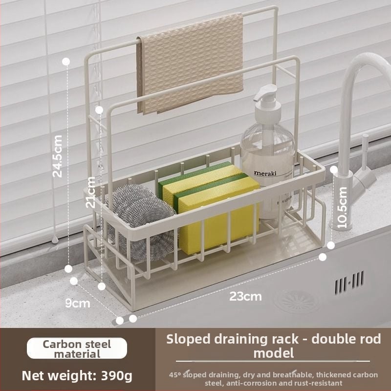 Virtuves sūkļu un lupatu plaukts, pārnēsājams, no oglekļa tērauda, modelis L13-, grīdas statīvs.
