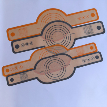 Силиконова подложка за печене за прехвърляне на тесто и замесване — неравна кръгла форма; материал: силикон; лого отпечатано