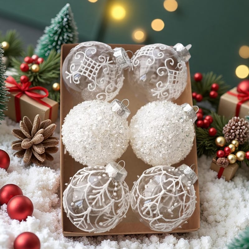 Műanyag karácsonyi gömb díszítő készlet – karácsonyfadísz, márka: TINGZHI, stílus: Egyéb, karácsonyra