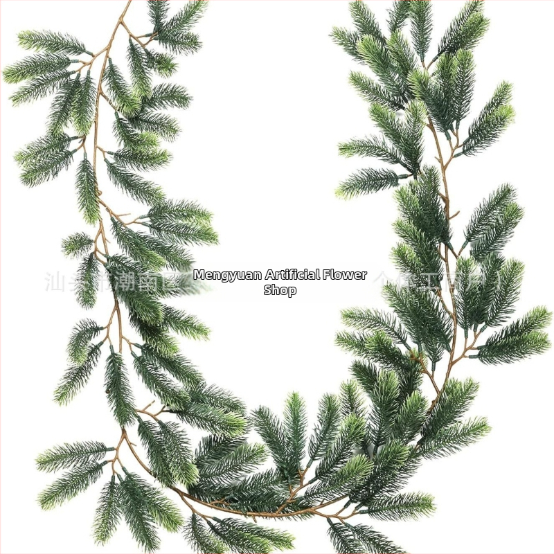 Umelá borovicová girlanda z plastu s vstrekovacou formou, vhodná na svadby, vonkajšie použitie, rekvizity na fotografovanie a domáce dekorácie