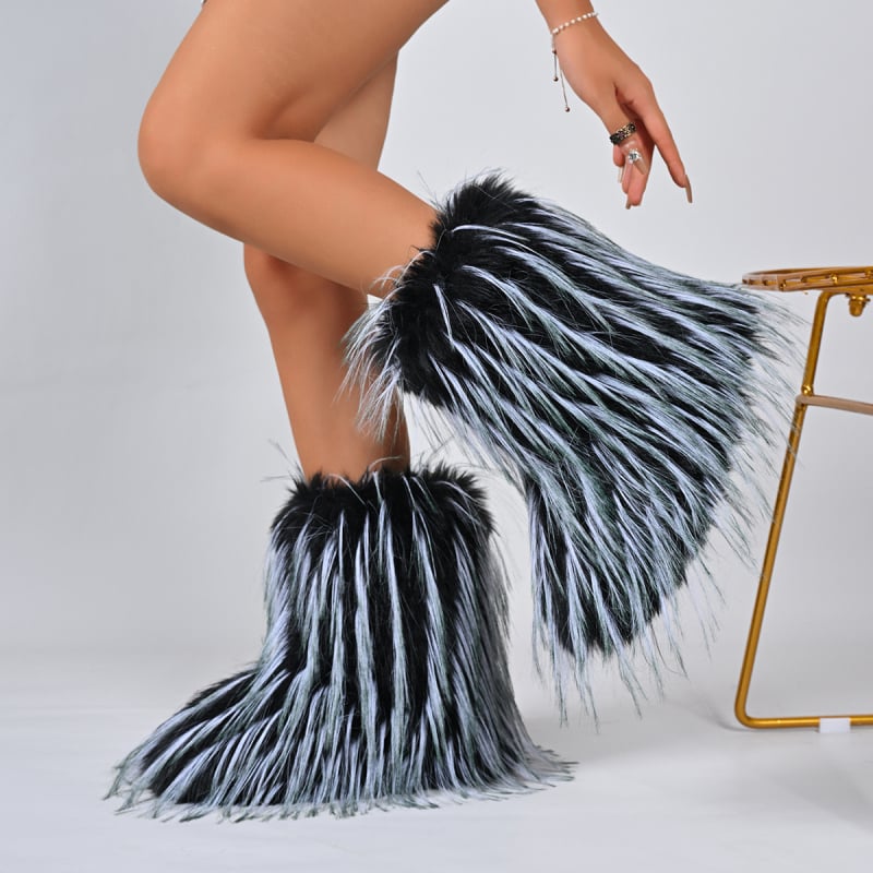 Siltas slip-on sniega zābaki ar kokvilnas augšdaļu, gumijas zole, vidēja augstuma kājas daļa, platformas papēdis