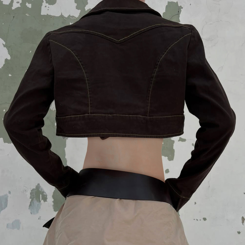 Džinsinė striukė – Slim fit, ilgos rankovės, Turn-Down apykaklė, poliester TMGT40557