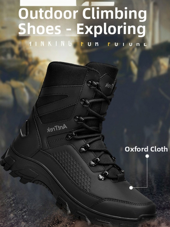 Ανδρικά ψηλά τακτικά μποτάκια για υπαίθριες πεζοπορίες και ορειβασία, Oxford ύφασμα