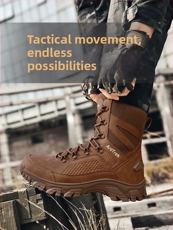 Мъжки високи тактически обувки за туризъм и планински преходи, Oxford плат