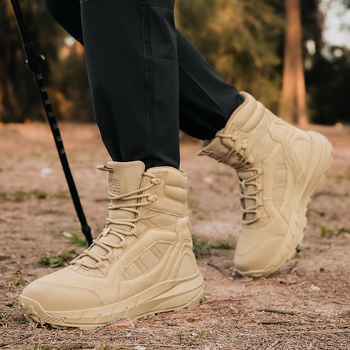 Τακτικά Ανδρικά Υψηλά Μποτάκια για Εξωτερική Χρήση; Υλικό: Oxford Cloth + Cowhide Suede; Φύλο: Άνδρας; Πεδίο Χρήσης: Πεζοπορία, Σκοποβολή, Πολεμικές Τέχνες, Ακραίες Προκλήσεις