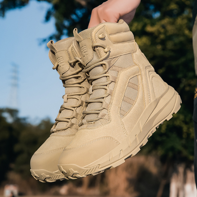 Τακτικά Ανδρικά Υψηλά Μποτάκια για Εξωτερική Χρήση; Υλικό: Oxford Cloth + Cowhide Suede; Φύλο: Άνδρας; Πεδίο Χρήσης: Πεζοπορία, Σκοποβολή, Πολεμικές Τέχνες, Ακραίες Προκλήσεις