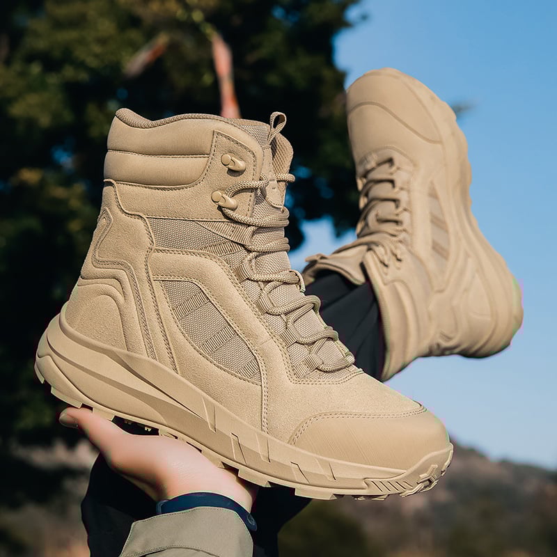 Τακτικά Ανδρικά Υψηλά Μποτάκια για Εξωτερική Χρήση; Υλικό: Oxford Cloth + Cowhide Suede; Φύλο: Άνδρας; Πεδίο Χρήσης: Πεζοπορία, Σκοποβολή, Πολεμικές Τέχνες, Ακραίες Προκλήσεις