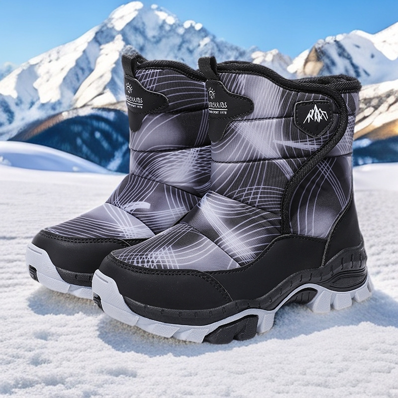 Унисекс ботуши до глезена, ежедневен стил, горна част Оксфорд плат, плюшена подплата, анти‑плъзгаща подметка, есенно-зимни