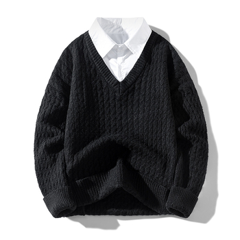 Пуловер трикотаж, корейски стил, свободен силует, кръгло деколте, дълги ръкави