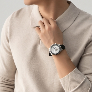 Мъжки поло плетен пуловер, дълъг ръкав, удебелен акрилен микс 36%