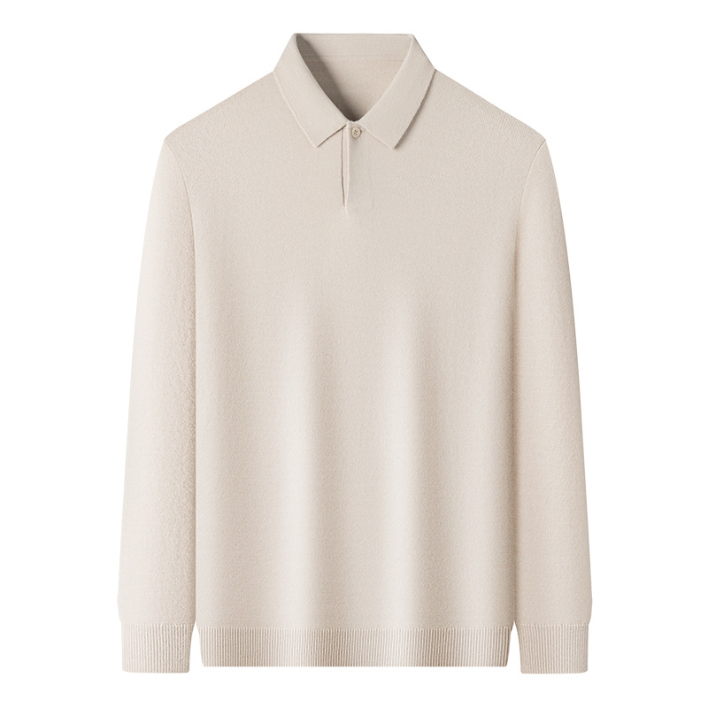 Vyrų polo megztinis su ilgomis rankovėmis, tankus akrilo mišinys audinyje (36% akrilo)