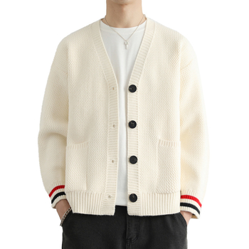 Πλεκτή ζακέτα με σταθερό γιακά, color block, μακριά μανίκια, παχύτερη κατασκευή, 90% πολυεστέρας