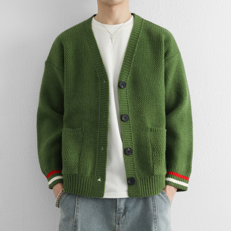 Megztas kardiganas su stovinčiu kaklu, spalvų blokas, ilgos rankovės, storesnė medžiaga, 90% poliesteris