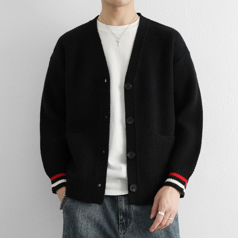 Megztas kardiganas su stovinčiu kaklu, spalvų blokas, ilgos rankovės, storesnė medžiaga, 90% poliesteris