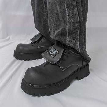 Odiniai vyriški batai, Martin stilius, PU viršus, gumos padas, vidutinio kulno aukštis 3-5 cm