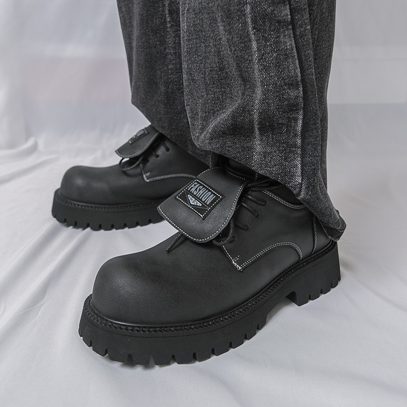 Odiniai vyriški batai, Martin stilius, PU viršus, gumos padas, vidutinio kulno aukštis 3-5 cm