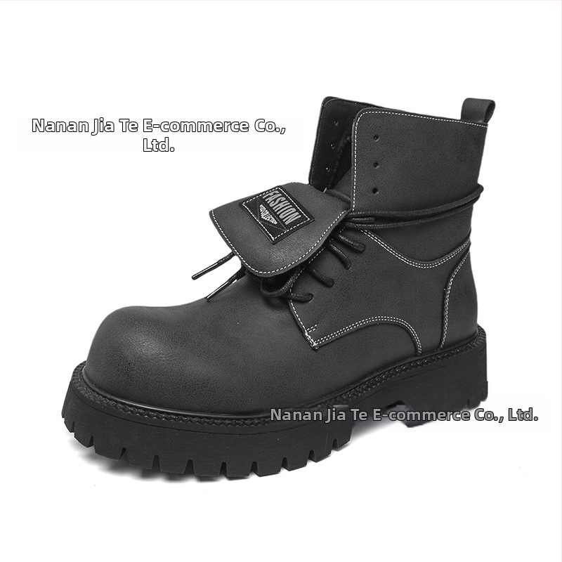 Odiniai vyriški batai, Martin stilius, PU viršus, gumos padas, vidutinio kulno aukštis 3-5 cm