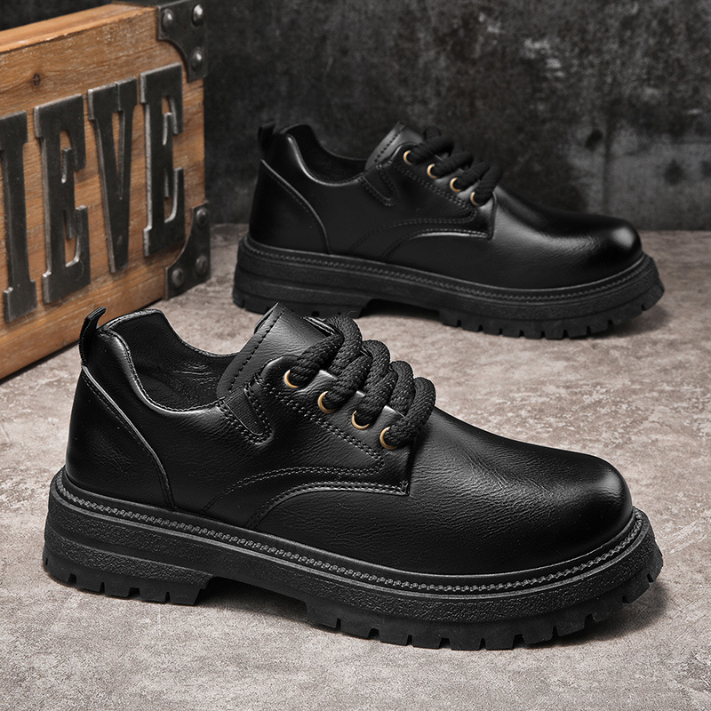 Vyriniai Oxford batai iš dirbtinės odos, apvalus priekis, lakavimo paviršius, žemas kulnas, aukštis didinantis