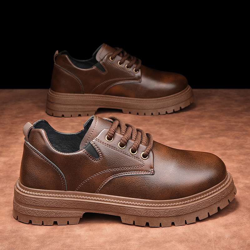 Vyriniai Oxford batai iš dirbtinės odos, apvalus priekis, lakavimo paviršius, žemas kulnas, aukštis didinantis