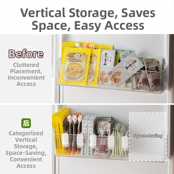 Αποθηκευτικός χώρος στην πλευρική πόρτα του ψυγείου, απλός και μοντέρνος σχεδιασμός, κατασκευή από πλαστικό, μάρκα Lazy Corner, αποθήκευση.