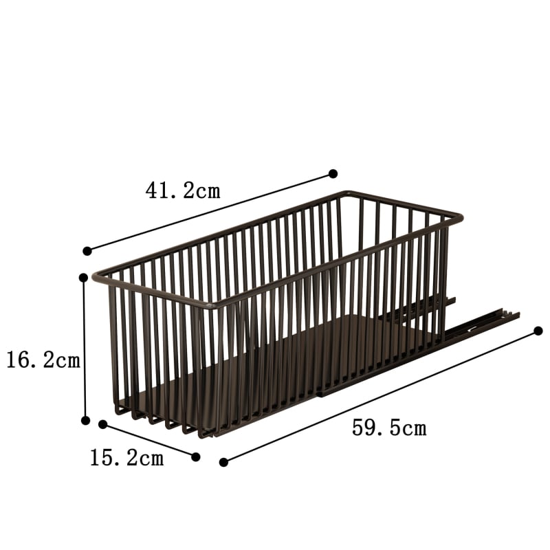 Pārvietojams plaukts zem izlietnes ar drenāžas grozu — oglekļa tērauds, bez uzstādīšanas, mūsdienīgs minimālisks stils