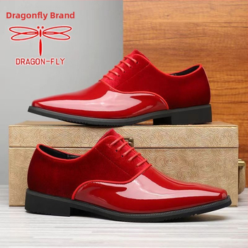 Ανδρικά Derby Παπούτσια — PU Άνω Μέρος, Καουτσούκ Σόλα, Μυτερό Δάχτυλο, Κλείσιμο Με Κορδόνια