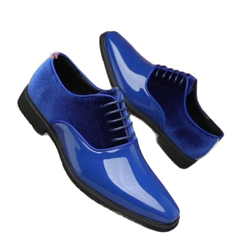 Ανδρικά Derby Παπούτσια — PU Άνω Μέρος, Καουτσούκ Σόλα, Μυτερό Δάχτυλο, Κλείσιμο Με Κορδόνια