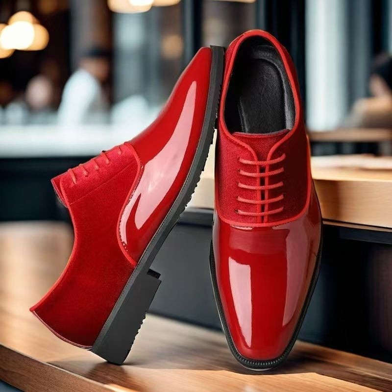 Ανδρικά Derby Παπούτσια — PU Άνω Μέρος, Καουτσούκ Σόλα, Μυτερό Δάχτυλο, Κλείσιμο Με Κορδόνια