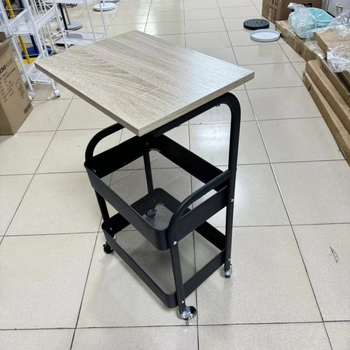 Κινητή Καρότσα Σερβιρίσματος Τραπεζαρίας, 3 Επιπέδων από Χάλυβα Ανθράκα, για Κουζίνα, Υπνοδωμάτιο και Καθιστικό