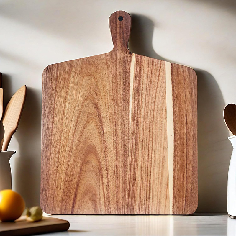 Ξύλινη σανίδα κοπής με λαβή (οικιακή χρήση, ανθεκτική σε μούχλα, μοντέρνος απλός σχεδιασμός, κυκλοφόρησε το 2024)