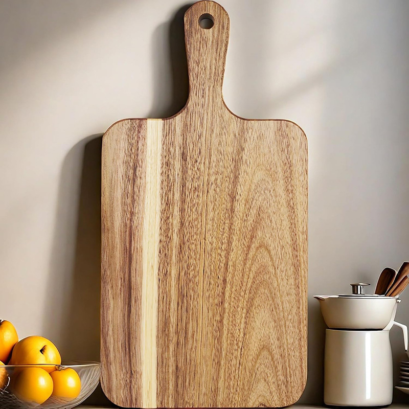 Ξύλινη σανίδα κοπής με λαβή (οικιακή χρήση, ανθεκτική σε μούχλα, μοντέρνος απλός σχεδιασμός, κυκλοφόρησε το 2024)