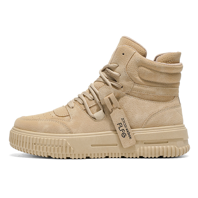 Vyriniai aukštos viršutinės skate bateliai, odinis viršus, PVC pada, raišteliai, stora pada, aukštas įėjimas