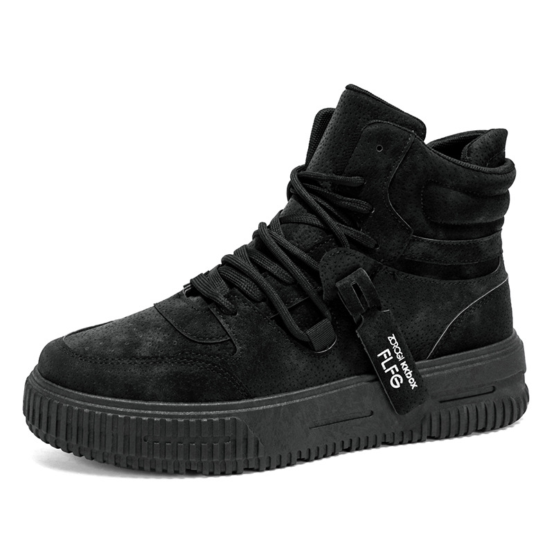 Vyriniai aukštos viršutinės skate bateliai, odinis viršus, PVC pada, raišteliai, stora pada, aukštas įėjimas