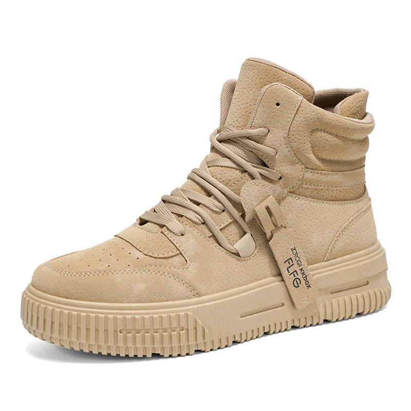 Vyriniai aukštos viršutinės skate bateliai, odinis viršus, PVC pada, raišteliai, stora pada, aukštas įėjimas