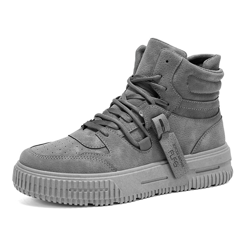 Vyriniai aukštos viršutinės skate bateliai, odinis viršus, PVC pada, raišteliai, stora pada, aukštas įėjimas